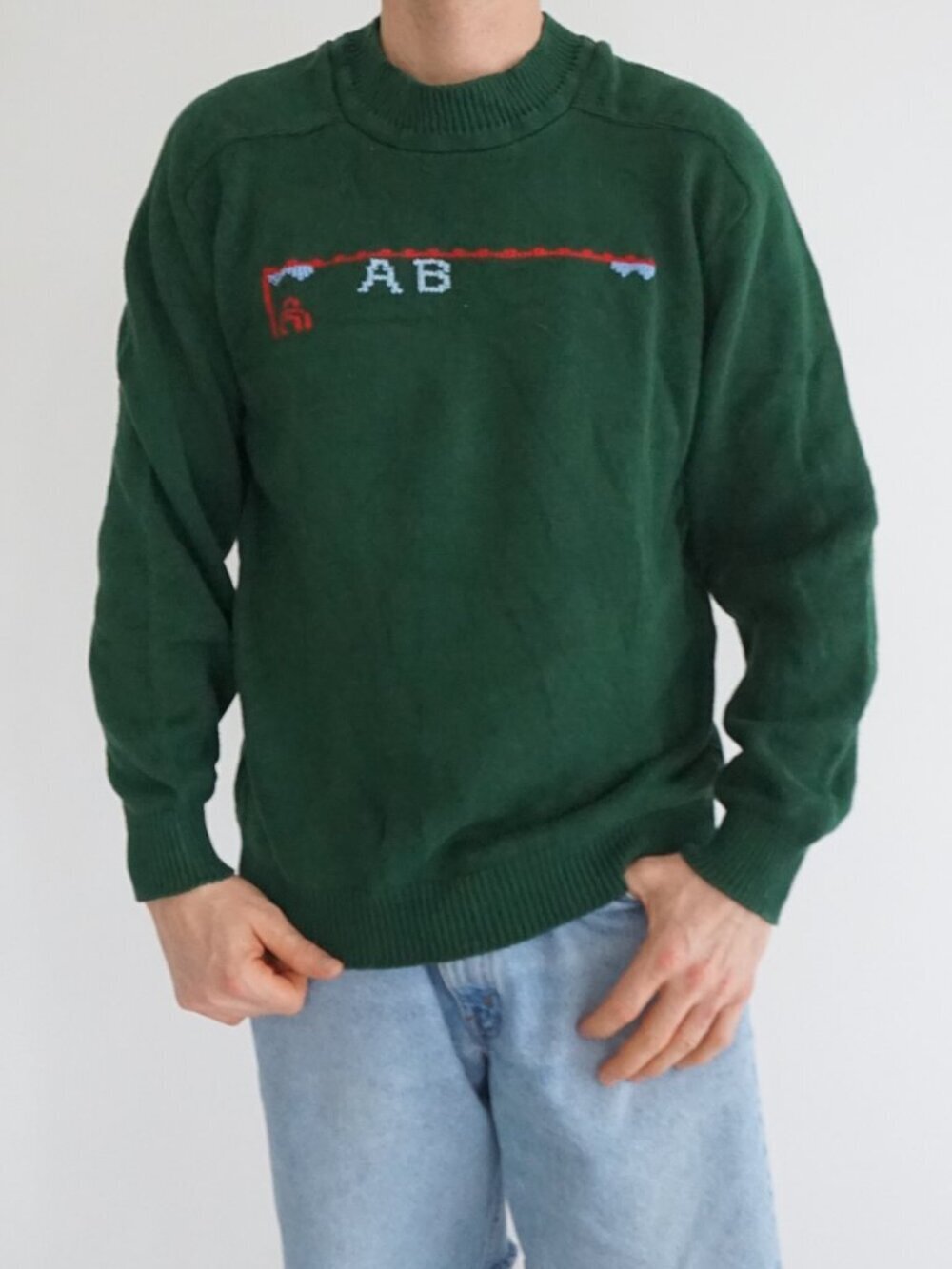 Vintage '90s Stoney Creek Green Mountain Resort Outdoor Alpine Knit Sweater S